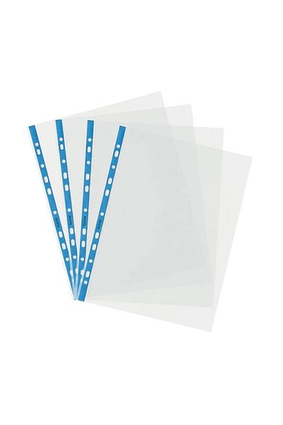 Leitz Bag File Crystal Blue Edged A4 100 Pieces Crystal Bag File