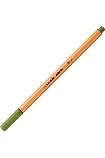 Stabilo Moss Green Fine Felt Tip Fineliner Pen - 88 Point, 0.4 Mm, 10 Pack
