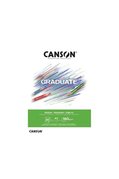 Canson White Graduate Patterned Drawing Block - A3 160 Gr