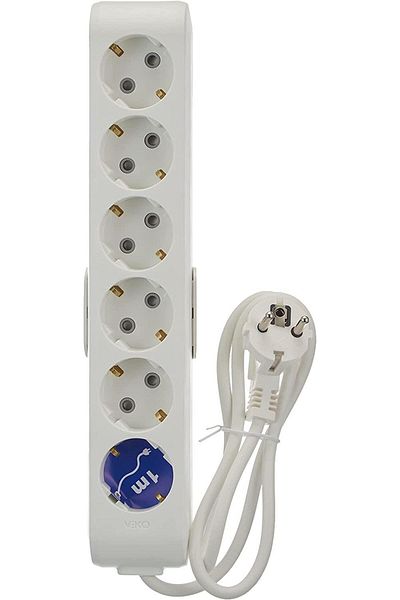 VİKO Viko 6-Piece Multi-let - 1 Meter Grounded Child Proof Extension Cable