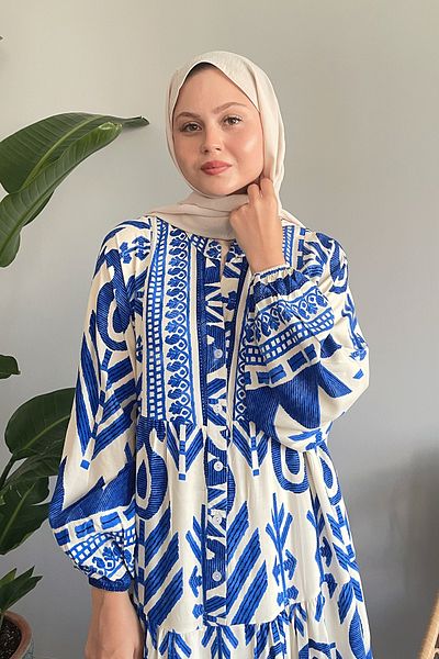 InStyle Rochie albastră lejeră din viscoză