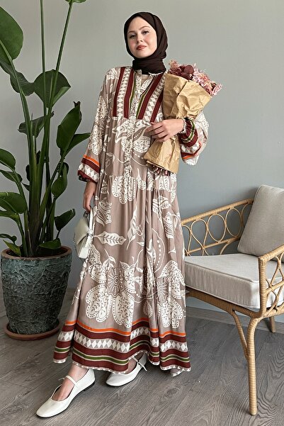 InStyle Colorful Viscose Dress - Casual Tile Mix