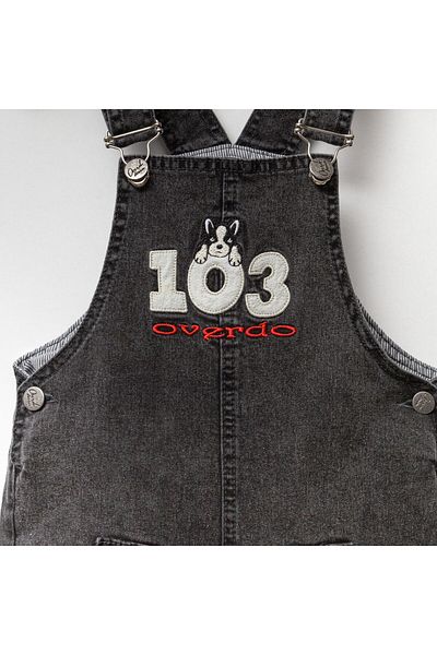 Overdo Boy's Denim Salopet - Embroidery Detailed Gardener