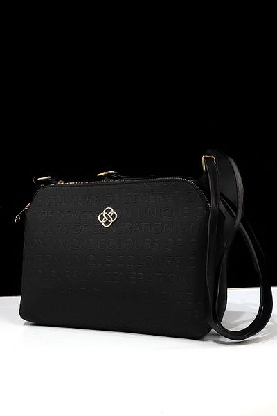 Rosmod Women's Black Three-Compartment Shoulder Cross Strap Quality Bag