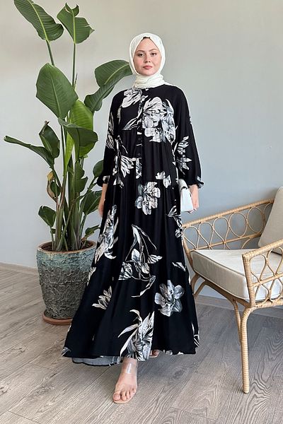 InStyle Lässiges Viskosekleid „Azalea“ in Schwarz