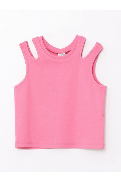 LC Waikiki Crop-Tanktop mit Rundhalsausschnitt für Mädchen