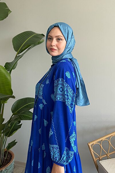 InStyle Saks színes viszkóz retro etnikai ruha