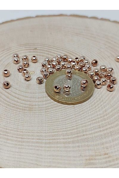 Yasamtohumu Distanțiere metalică de culoare trandafir cu tijă de 4 mm - 100 buc