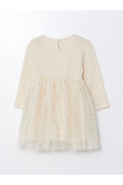 LC Waikiki Long Sleeve Crew Neck Baby Girl Dress