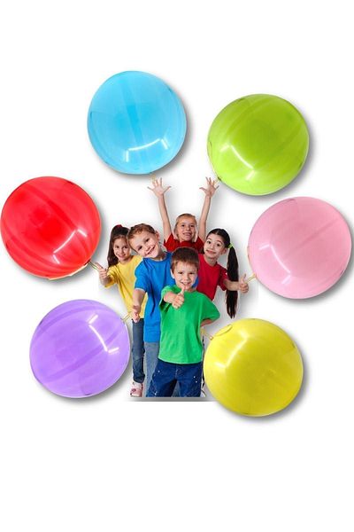 Huzur Party Store 50 Pieces 45 cm Large Balloons - Elastic, Colorful, Punch Bouncer and String Percussion Poncho
