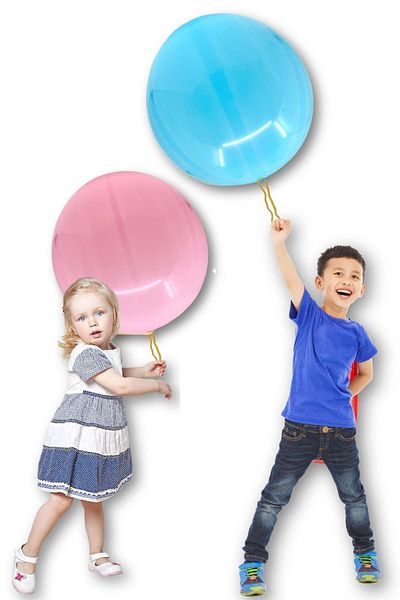 Huzur Party Store 50 Pieces 45 cm Large Balloons - Elastic, Colorful, Punch Bouncer and String Percussion Poncho