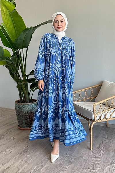 InStyle Lässiges Viskosekleid in Indigoblau