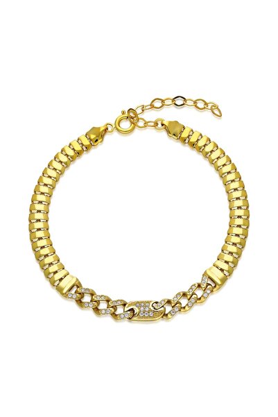 nevamkuyumculuk Balık Sırtı Düğmeli ve Taşlı Gurmet Bileklik