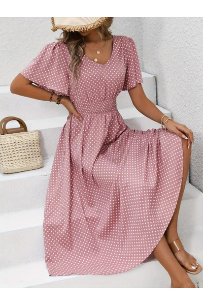 modaserdem Γυναικείο φόρεμα με λαιμόκοψη V