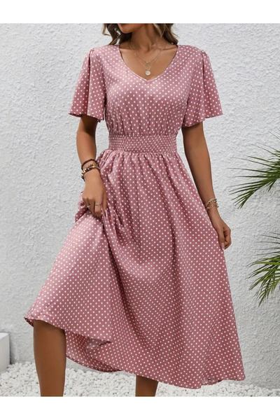 modaserdem Γυναικείο φόρεμα με λαιμόκοψη V