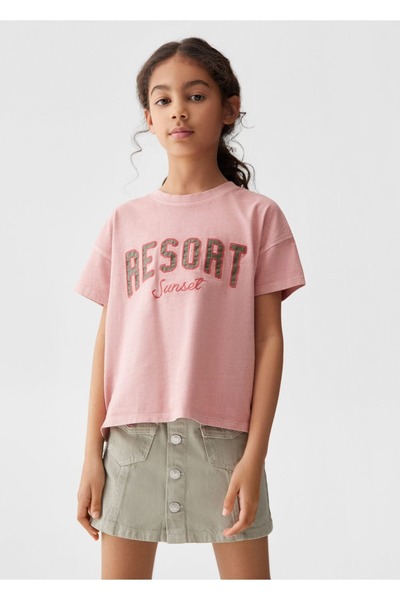 MANGO Kids T-Shirt mit Aufdruck und Prägung