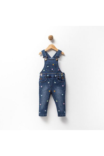 Overdo Girl - Floral Embroidered Denim Salopet