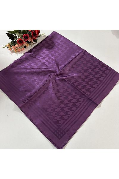 qaramelscarfs Μοτίβο Houndstooth Ζακάρ Κασκόλ Plum JPZ0406