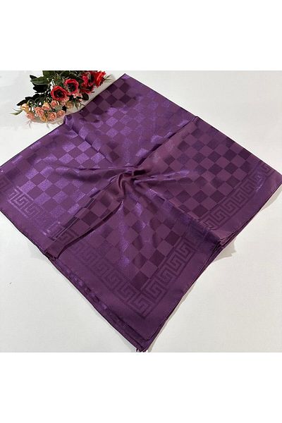 qaramelscarfs Κασκόλ ζακάρ με σχέδιο πούλι Plum JPZ0605