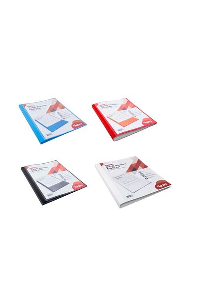 Noki Presentation File (A4) 30 Pockets Quadruple(Blue-Red-Black-White)