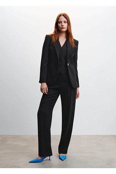 MANGO Woman Látkové kalhoty Wideleg