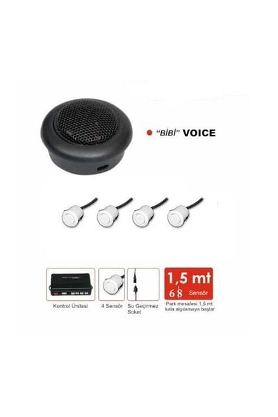 Sentinel Parking Sensor with Sound Alert (LOUD ADJUSTABLE) (18 MM) White