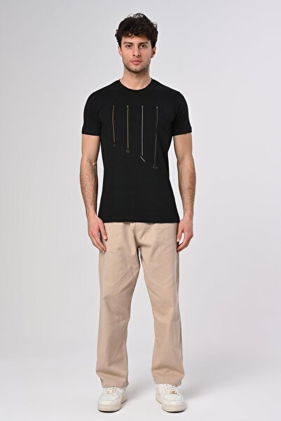 Dembu 1453 Tasarım Pamuk Siyah T-shirt