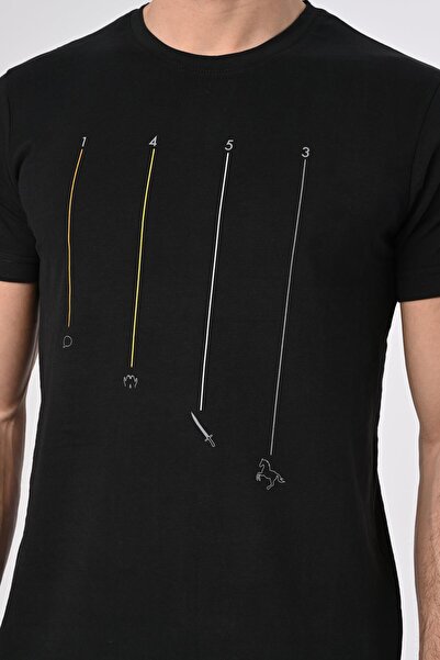 Dembu 1453 Tasarım Pamuk Siyah T-shirt