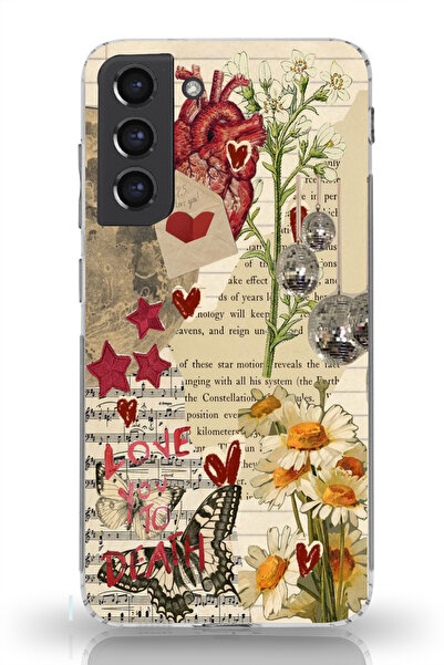 moonset Samsung Galaxy S21 Uyumlu Love You Tasarımlı Baskılı Şeffaf Telefon K...
