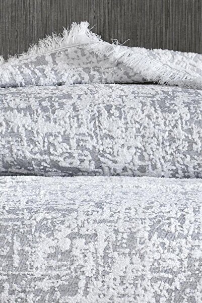 Çeyiz Diyarı Gray Puffy Cotton Double Single Blanket - 200x220