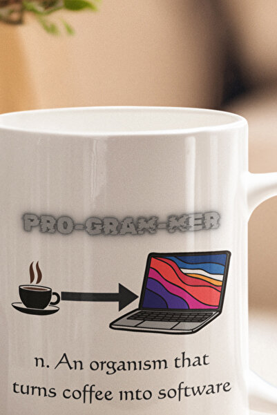 qoeuyl boutique Bilgisayar Programcısı Yazılımcı Mühendis Sözlük Baskılı Hediyelik Eğlenceli Beyaz Kupa Bardak