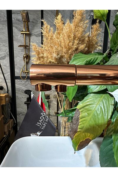 İSAOĞLU YAPI Bronze Kitchen Faucet - Purified Sink Tap, Copper Bronze Fixture