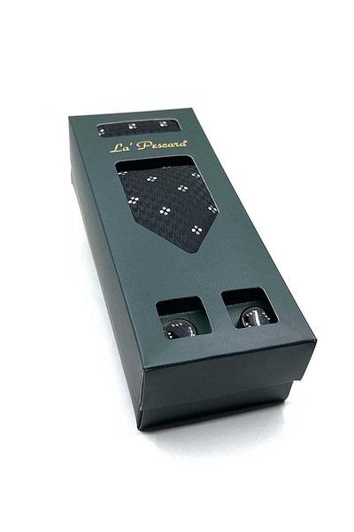 Kravatkolik Black Tie and Cufflinks Gift Set - Os580