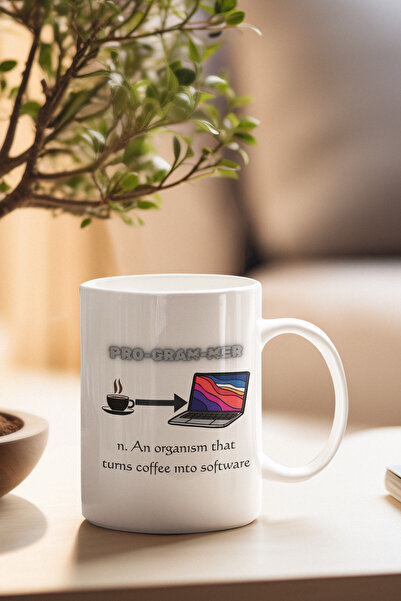 qoeuyl boutique Bilgisayar Programcısı Yazılımcı Mühendis Sözlük Baskılı Hediyelik Eğlenceli Beyaz Kupa Bardak