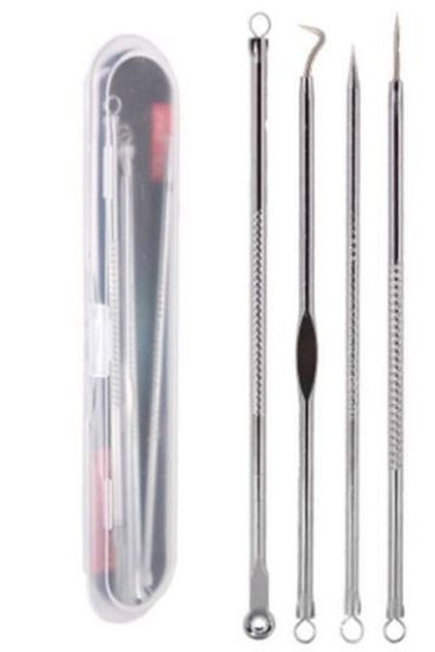 Deep Passion Set of 4 Stainless Steel - Acne and Blackhead Remover Comedone Tool
