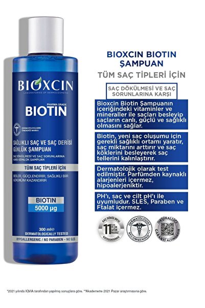 Bioxcin Biotin Şampuan 300 ml - Hassas Saç Derisi Hassas Saçlar 2'li