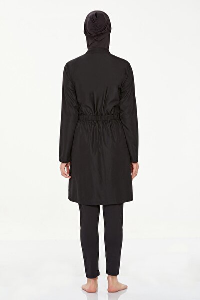 MARESİVA Agata Women's Hijab Swimsuit - Full Covered, Front Zipper, Parachute Bottom Lycra