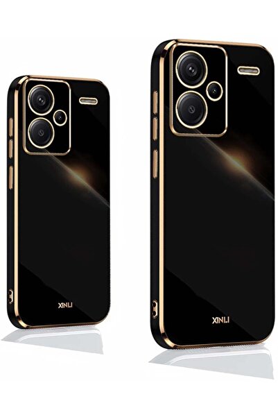 Rivor Xiaomi Redmi Note 13 Pro Plus+ 5G Kılıf Parlak Kenarı Altın Renkli Kame...