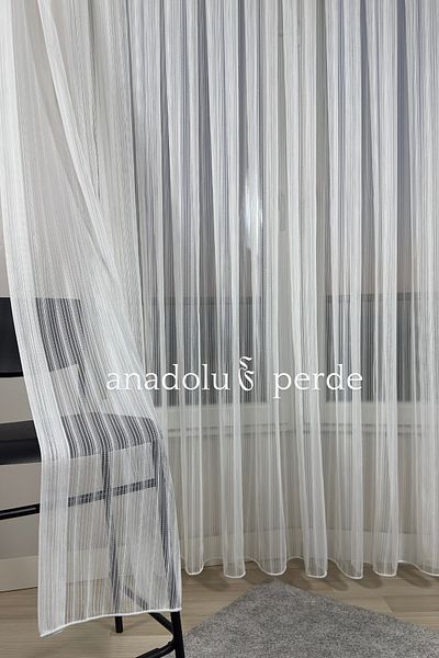 GLOMAR Ecru Colored Glitter Striped Pasta - 1/3 Close Pleat, Unwanted Heavy Gramasage, Leaded Skirt
