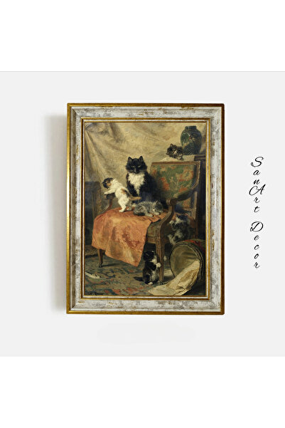 Sanart Pictură de epocă înrămată, pictură în ulei, decor artistic, pictură în...