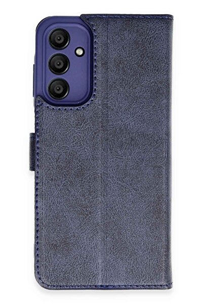 Hatreds Samsung Galaxy A15 4G Uyumlu Kapaklı Ve Cüzdanlı Deri Kılıf - Lacivert