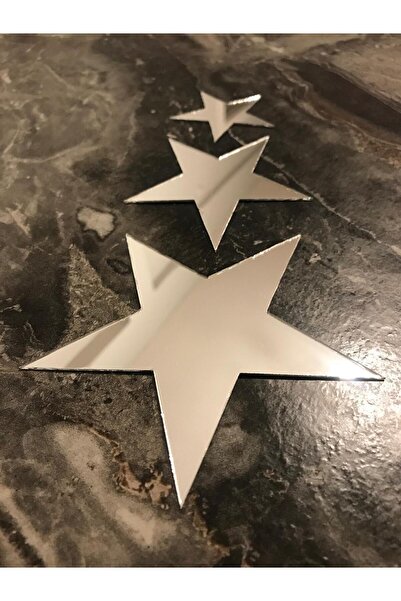 TASARIM TABELA Dekoratif Ayna Pleksi Yıldız 3lü Set