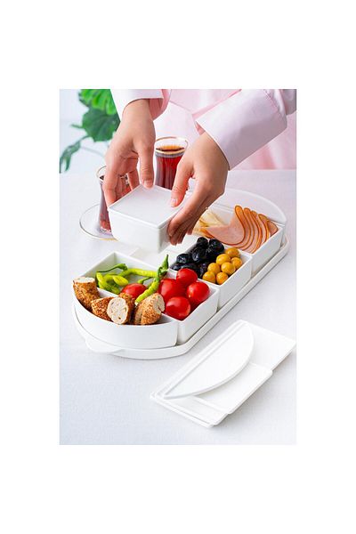 ACAR 420 Bianco Perla - Oval Breakfast Set of 6