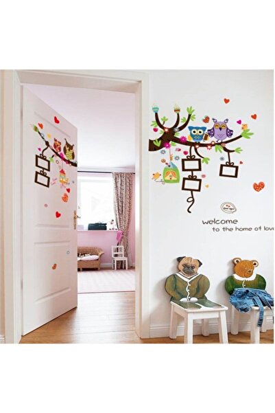 Kt Grup Sevimli Baykuşlar Fotoğraf Çerçeveleri Pvc Çocuk Ve Bebek Odası Duvar...