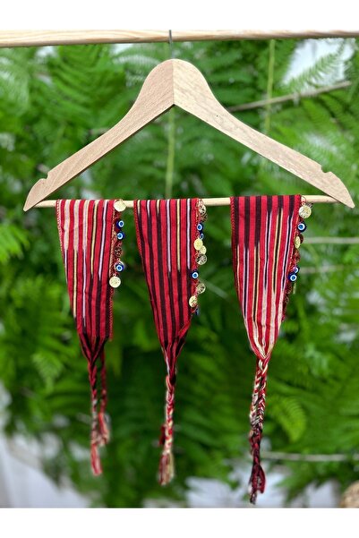 Ozer Baby Store Black Sea Local Keşan Bandana - Με κορδόνι, λίρα και λεπτομέρεια με χάντρες με το κακό μάτι