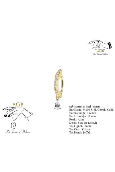 agbtasarım SIRALI 1.SINIF ZİRKON TAŞLI DAMLA DETAY TASARIMLI  "SİNGLE" KAVİSL...