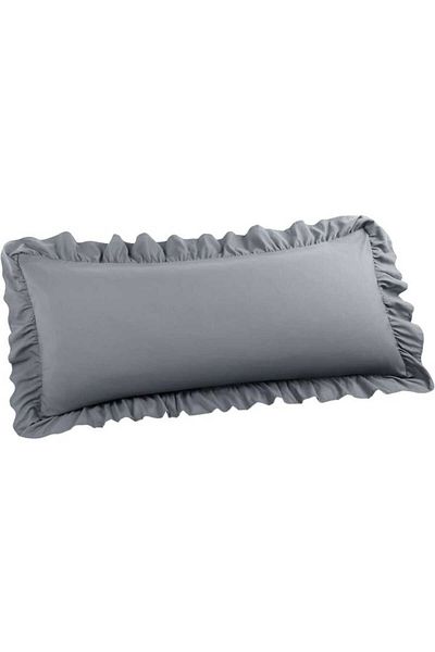 eyma home 100% cotton decor ruffle long pillow case