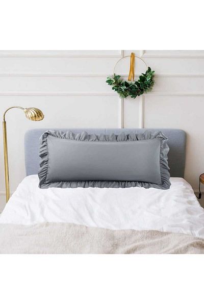 eyma home 100% cotton decor ruffle long pillow case