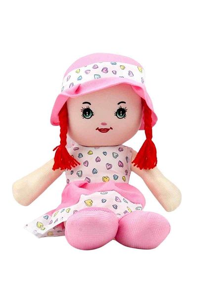ÇEŞİT SEPETİM Toy Cloth Doll in Pink Dress 50 Cm Cloth Doll