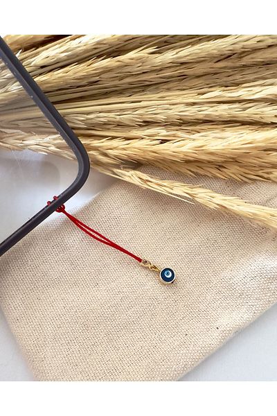 Atelier Çağla Evil Eye Beaded Red Phone Charm Phone Lanyard